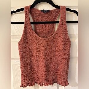 American Eagle Outfitters Rust Smocked Tank Top Small